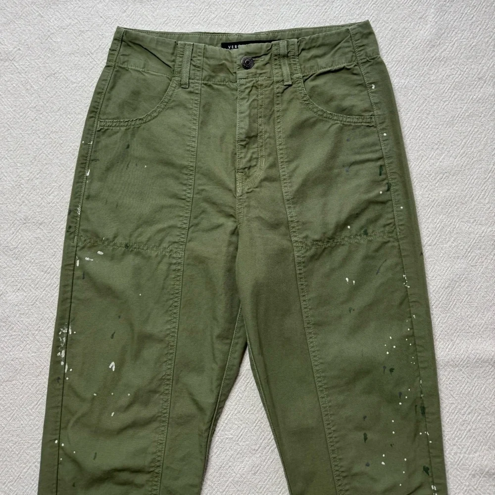 Veronica Beard Arya Jeans Paint Splash Clover Oliver Green Crop 25 - Picture 4 of 10